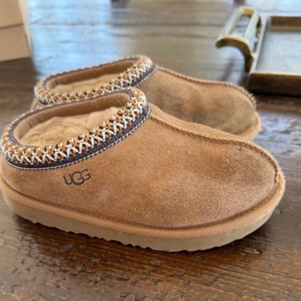 UGG Kids Tasman Slippers Toddler 11 Chestnut Shoes Slip-On Suede Brown